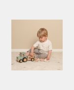 Tractor din lemn FSC cu remorcă - Little Farm - Little Dutch - imagine 4