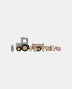 Tractor din lemn FSC cu remorcă - Little Farm - Little Dutch - imagine 5