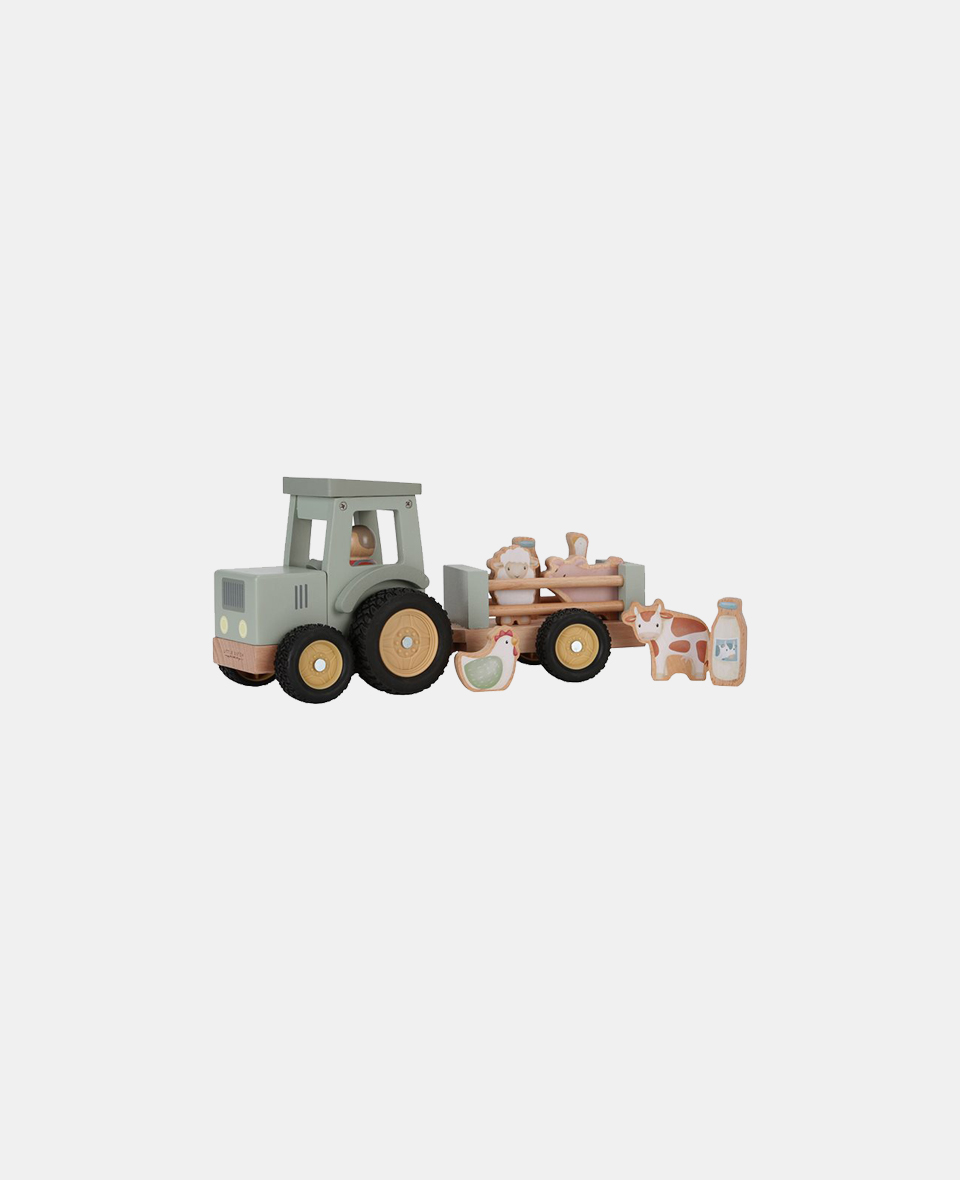 LD7149.jpg Tractor din lemn FSC cu remorcă - Little Farm - Little Dutch - imagine 1