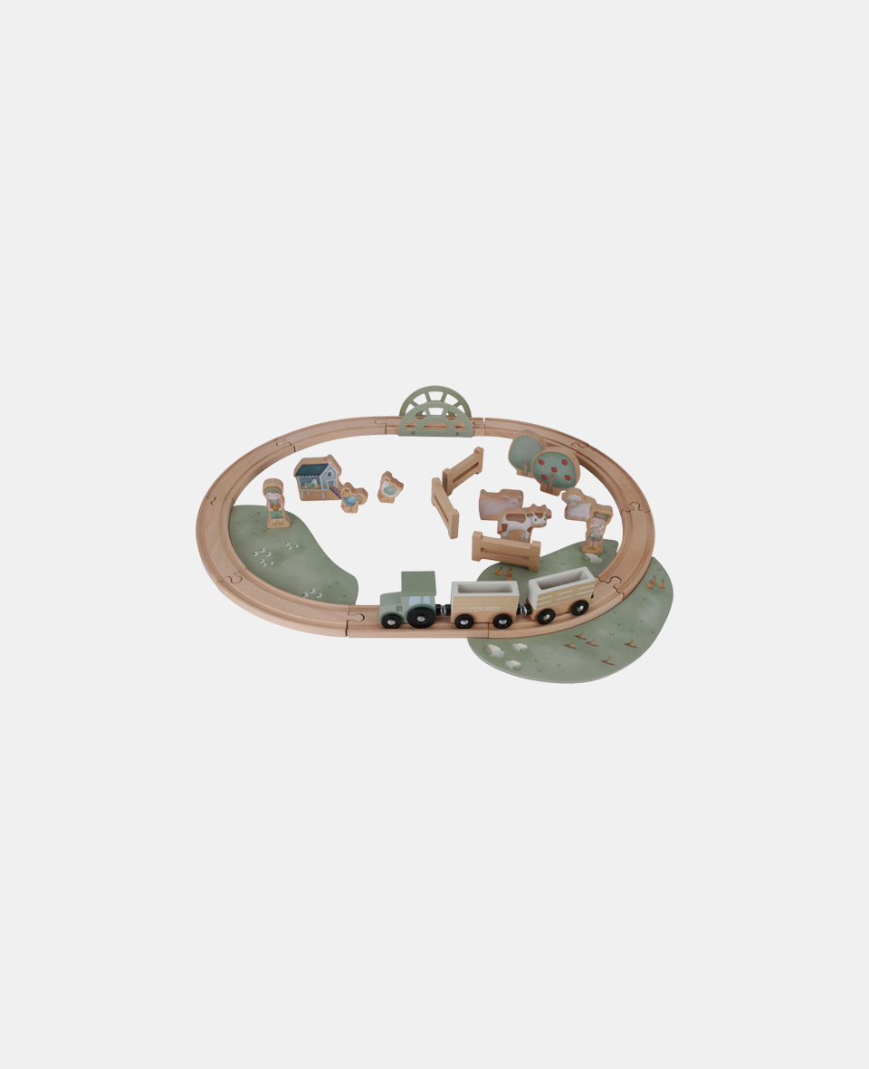 LD7151.jpg Trenuleț cu șine din lemn și accesorii - Little Farm - Little Dutch - imagine 1