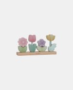 Jucărie din lemn FSC pentru stivuire- Flori- Fairy Garden