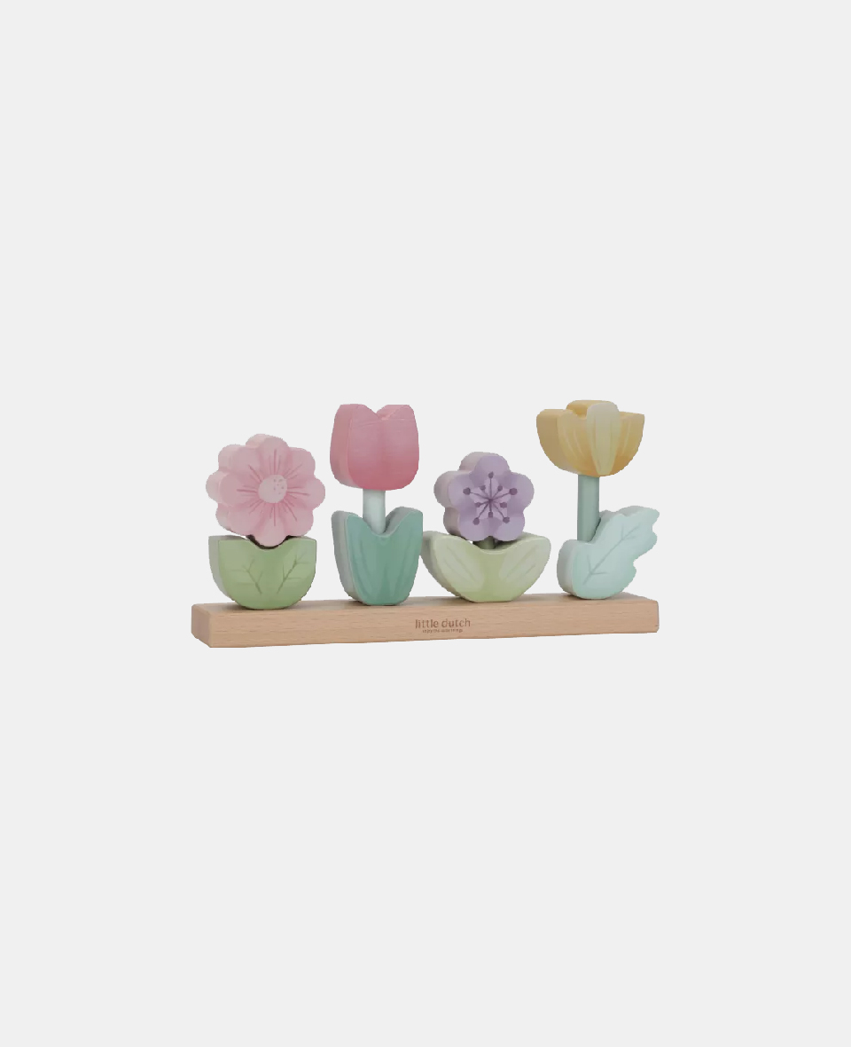 LD7330.jpg Jucărie din lemn FSC pentru stivuire- Flori- Fairy Garden - imagine 1