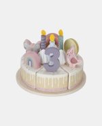 Tort aniversar cu decorațiuni pentru 1-5 ani - Roz - Little Dutch - imagine 2