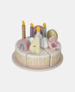 Tort aniversar cu decorațiuni pentru 1-5 ani - Roz - Little Dutch - imagine 4