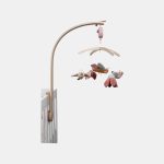 Carusel muzical cu brat din lemn - colectia Flowers & Butterflies - Little Dutch