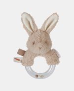 Jucărie din pluș cu inel cu mărgele - Iepuraș - Baby Bunny - Little Dutch - imagine 2