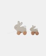 Jucărie din lemn FSC cu roți și șnur pentru tras - Baby Bunny - Little Dutch - imagine 2