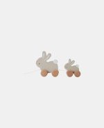 Jucărie din lemn FSC cu roți și șnur pentru tras - Baby Bunny - Little Dutch