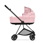 Carucior Nou Nascut Mios: Landou MIOS Lux SIMPLY FLOWERS PINK | light pink + Cadru Carucior pentru Copii Mios Chrome Brown Cybex Platinum
