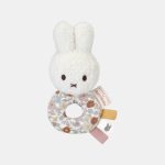 Jucarie zornaitoare din plus cu inel - Miffy Vintage Little Flowers - Little Dutch