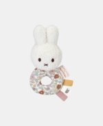 Jucarie zornaitoare din plus cu inel - Miffy Vintage Little Flowers - Little Dutch