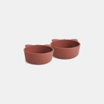Alex silicone deep plate 2-pack Koala - Mahogany - Nuuroo