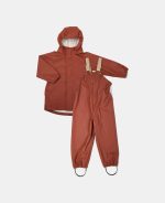 Costum impermeabil pentru ploaie cu salopeta - Carla - Mahogany - Multi Mix - Nuuroo - imagine 2