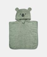 Nuuroo Adelin Poncho cu glugă din bumbac organic Green-Plumb - imagine 2