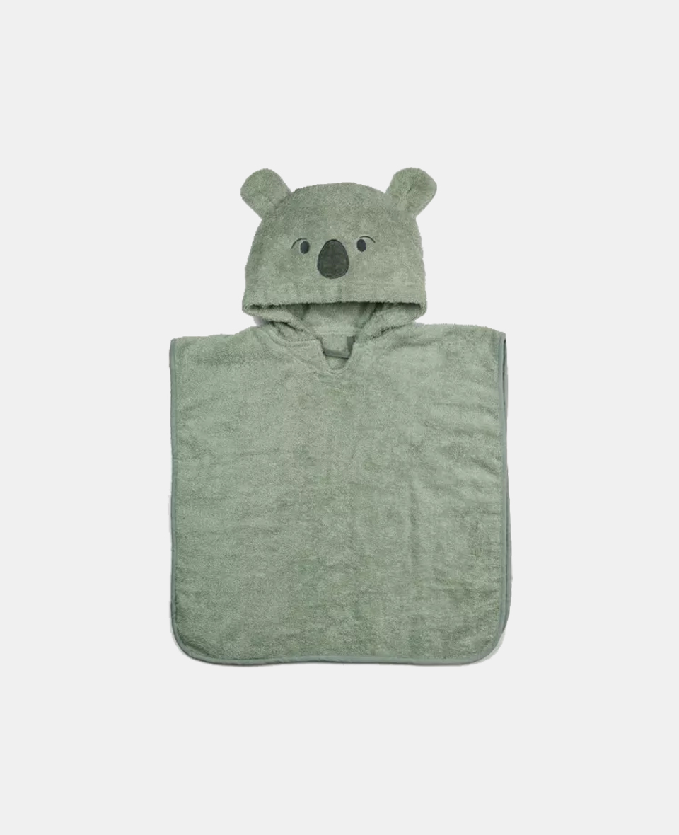 NU229-GREEN.jpg Nuuroo Adelin Poncho cu glugă din bumbac organic Green-Plumb - imagine 1