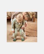 Pijama din bumbac organic pentru copii - Sara - Light Green - Space - Nuuroo - imagine 7
