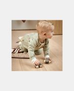 Pijama din bumbac organic pentru copii - Sara - Light Green - Space - Nuuroo - imagine 8