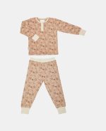 Pijama din bumbac organic pentru copii - Sara - Sand - Flower Bee - Nuuroo - imagine 2
