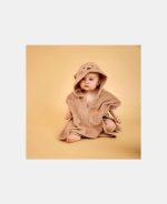 Nuuroo Adelin Poncho cu glugă din bumbac organic Cobblestone - imagine 5