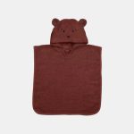 Nuuroo Adelin Poncho cu glugă din bumbac organic Mahogany