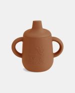 Cană cu cioc din silicon pentru bebeluși - Aiko - Caramel Café - Nuuroo - imagine 2