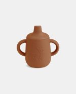 Cană cu cioc din silicon pentru bebeluși - Aiko - Caramel Café - Nuuroo