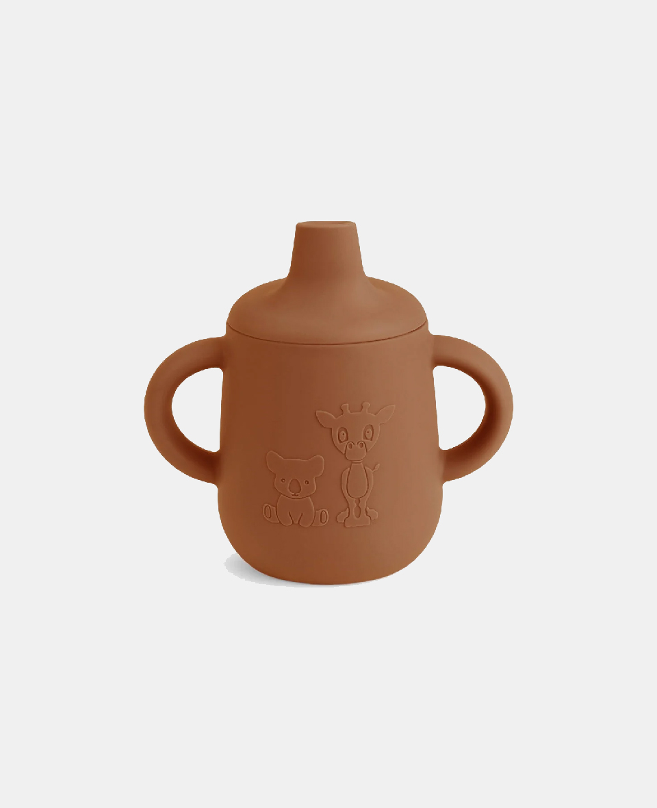 NU369-CARAMEL.jpg Cană cu cioc din silicon pentru bebeluși - Aiko - Caramel Café - Nuuroo - imagine 1