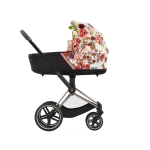 Carucior 2 in 1 Landou Priam Lux pentru căruciorul Priam Fashion Collections Spring Blossom Light + Cadru Carucior pentru Copii Priam Chrome Black + Parte Sport Carucior Priam Fashion Collections Spring Blossom Light Beige Cybex Fashion - imagine 4