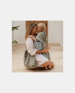 Poncho pentru plaja din bumbac - Olive - Little Dutch - imagine 4
