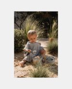 Poncho pentru plaja din bumbac - Blue - Little Dutch - imagine 6