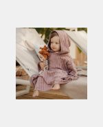 Poncho pentru plaja din bumbac - Mauve - Little Dutch - imagine 4