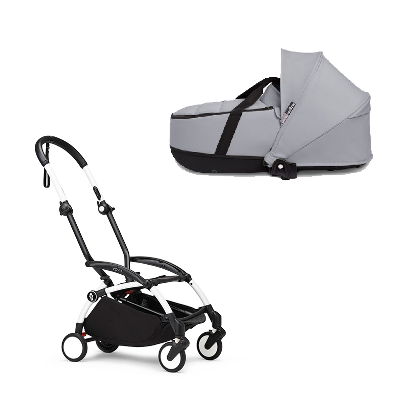 WF-landou-stone.jpg Stokke YOYO3 cadru alb și landou pentru căruciorul Babyzen YOYO² Stone - imagine 1