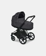 Carucior Nou Nascut Priam: Landou Priam Lux pentru căruciorul Priam Fashion Collections Dream Grey + Cadru Carucior pentru Copii Priam Chrome Black Cybex Platinum