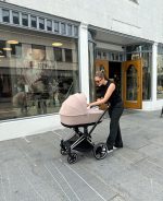 Carucior 2 in 1 Cadru Cărucior pentru Copii e-Priam Chrome Black + Landou PRIAM Lux Leaf Green + Parte Sport Carucior Priam Leaf Green Cybex Platinum - imagine 3