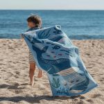 Prosop de plaja – Ocean World Blue – 60cm X 120 cm – Little Dutch - imagine 4